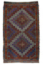 Bezirci / 5x9 Vintage Wool Oriental Kilim Rug Front Side