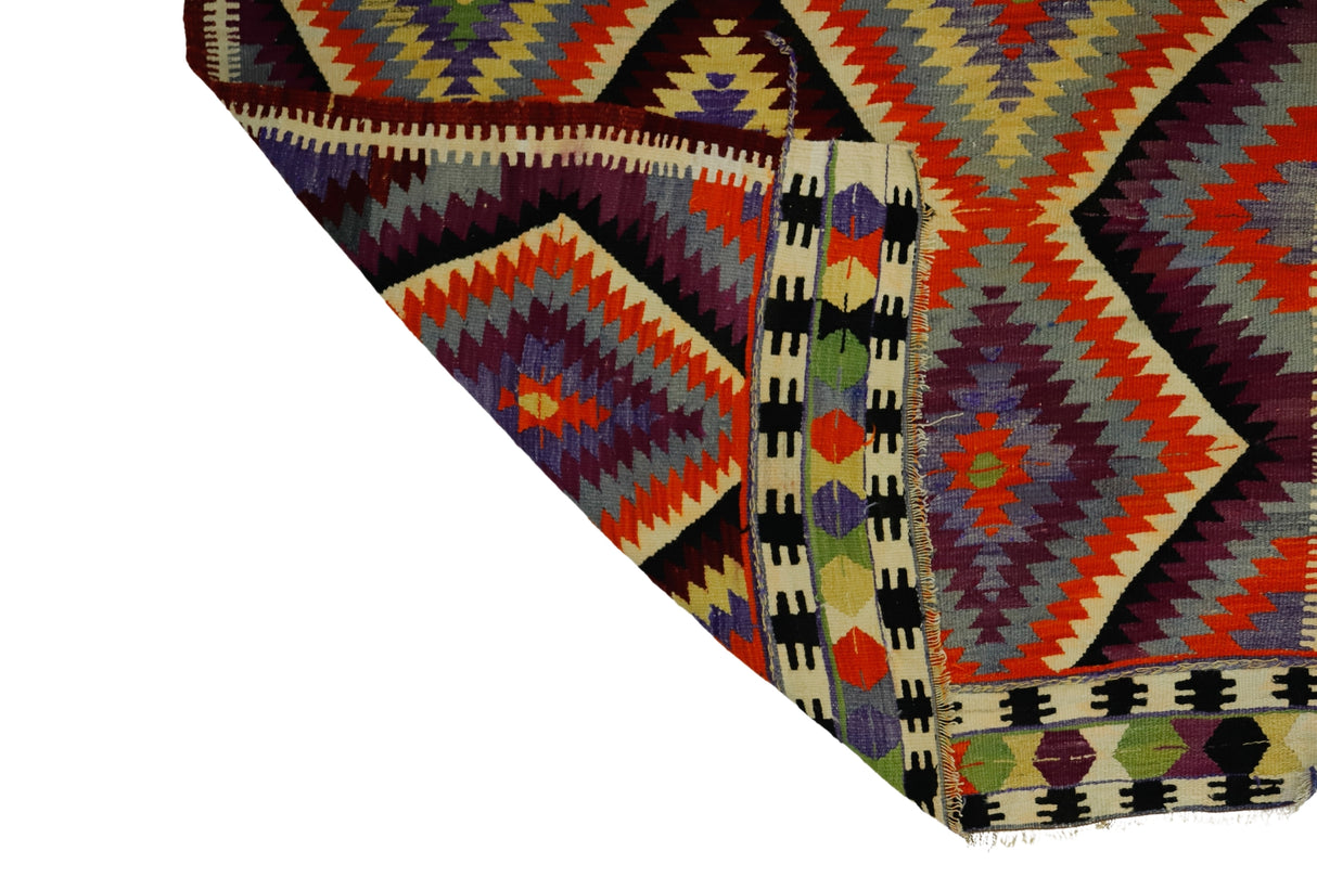 Karadere / 5x7 Tribal Turkish Boho Kilim Rug Front Back Side