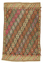 Topraklık / 4x6 Vintage Oriental Handmade Kilim Rug Front Side
