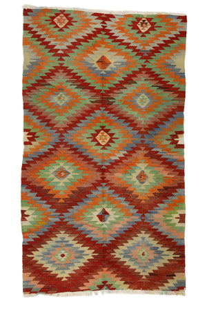 Vintage Bohemian Turkish Kilim Rug