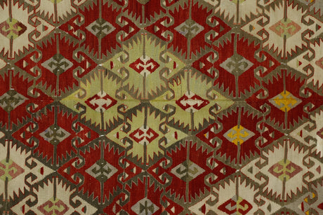 Alayhanı / 5x12 Vintage Oriental Area Kilim Rug Close Up