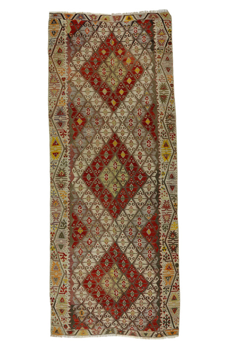 Alayhanı / 5x12 Vintage Oriental Area Kilim Rug Front Side