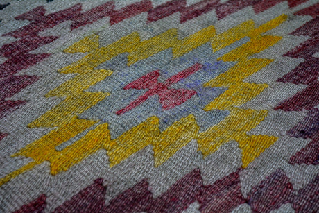 Altıeylul / 5x10 Vintage Wool Oriental Kilim Detail