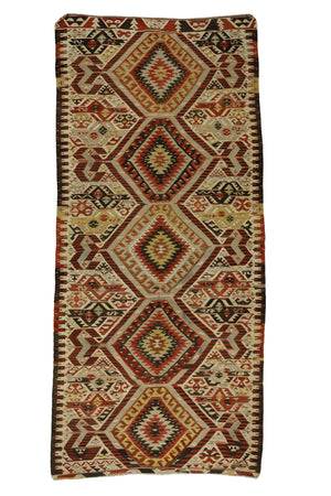 Vintage Rustic Wool Kilim Rug
