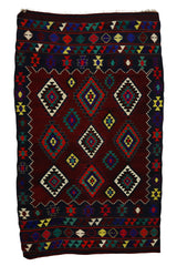 Arslandede / 5x8 Tribal Turkish Boho Kilim Rug Front Side