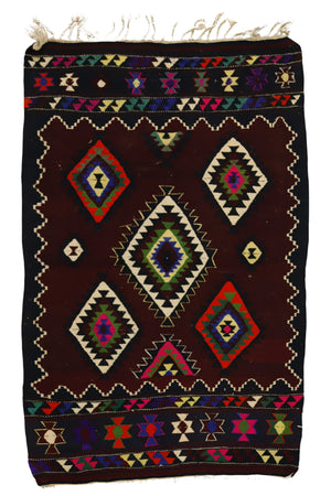 Red Tribal Turkish Kilim Rug