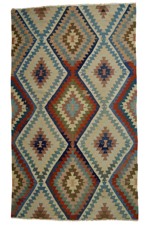 Muted Vintage Boho Kilim Rug