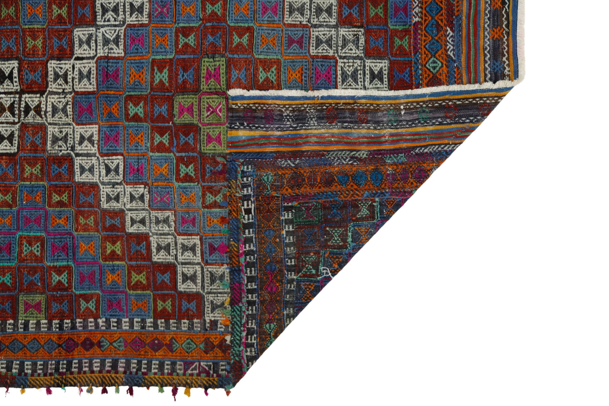 Bezirci / 5x9 Vintage Wool Oriental Kilim Rug Back Side