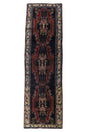 Borukkuyu / 4x13 Blue Vintage Tribal Rug Runner Front Side