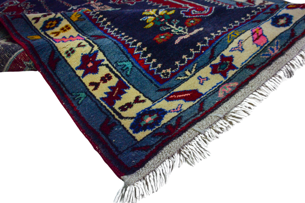 Borukkuyu / 4x13 Blue Vintage Tribal Rug Runner Texture