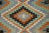 Bozlar / 5x10 Vintage Boho Oriental Kilim Rug Close Up