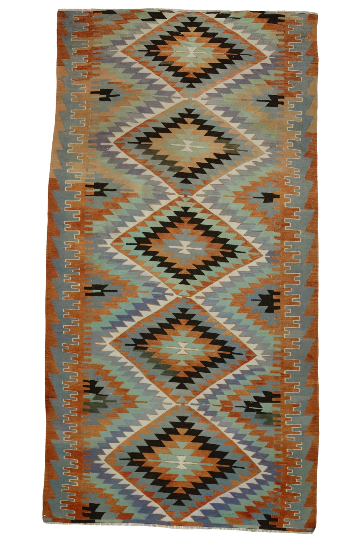 Bozlar / 5x10 Vintage Boho Oriental Kilim Rug Front Side