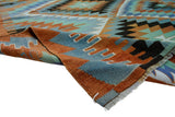 Bozlar / 5x10 Vintage Boho Oriental Kilim Rug Texture