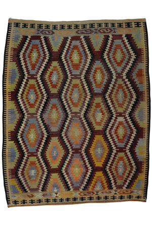 Wool Vintage Turkish Kilim Rug