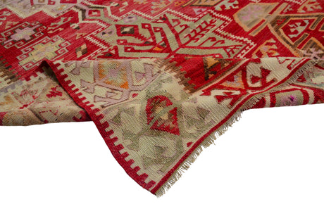 Ceyhan / 6x11 Vintage Bohemian Area Kilim Rug Texture
