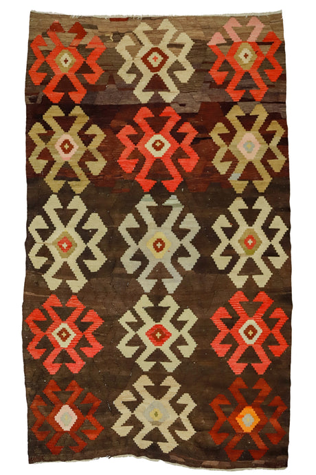 Digor / 6x11 Wool Vintage Kilim Rug Front Side 