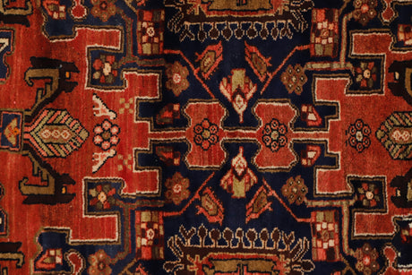 Erdebil / 3x9 Vintage Oriental Wool Rug Runner Close Up