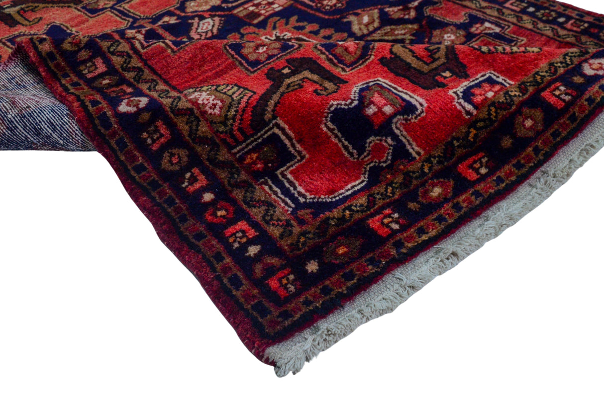 Erdebil / 3x9 Vintage Oriental Wool Rug Runner Texture