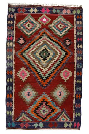 Bohemian Wool Tribal Kilim Rug