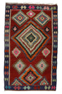 Esenli / 5x9 Bohemian Wool Tribal Kilim Rug Front Side