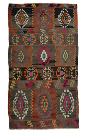 Vintage Oriental Area Kilim Rug