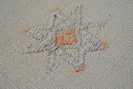 Farsak / 3x20 Striped Vintage Wool Kilim Runner Detail
