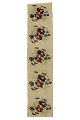 Gülbahar / 2x9 Vintage Wool Floral Rug Runner Front Side