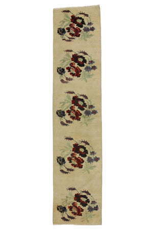 Vintage Wool Floral Rug Runner