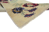 Gülbahar / 2x9 Vintage Wool Floral Rug Runner Texture