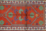 Golcuk / 2x3 Orange Vintage Wool Rug Close Up