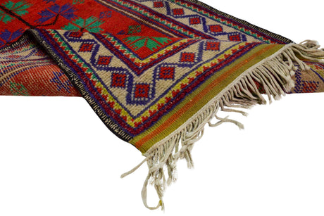 Golcuk / 2x3 Orange Vintage Wool Rug Texture