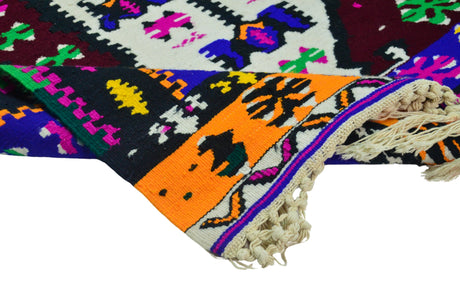 Halalca / 3x4 Multi-color Vintage Bohemian Kilim Texture