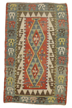 Vintage Turkish Area Kilim Rug