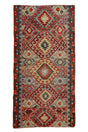 Hisar / 4x9 Vintage Rustic Southwestern Kilim Rug Front Side