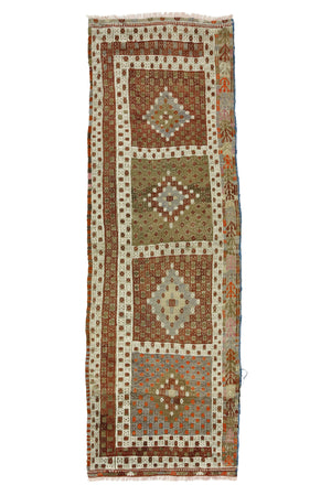 Vintage Bohemian Wool Kilim Runner