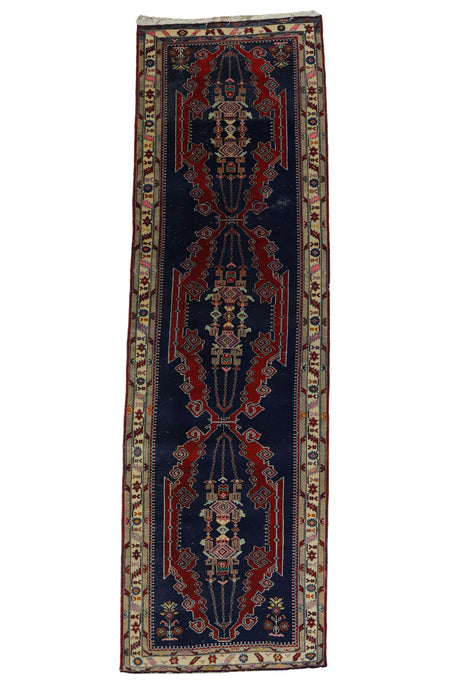 Ilıcak / 3x13 Oversize Oriental Vintage Rug Runner Front Side