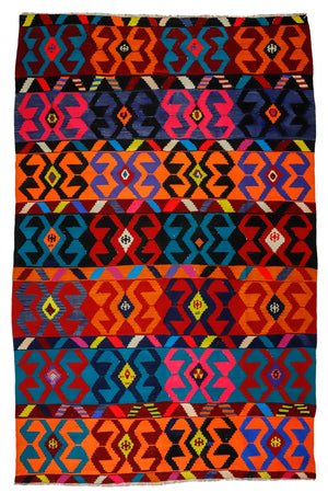 Multi-Color Oriental Tribal Kilim Rug