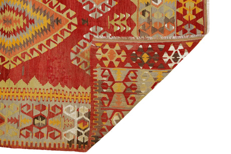 Kaplandere / 5x8 Red Rustic Vintage Area Kilim Rug Back Side