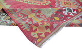 Kaplandere / 5x8 Red Rustic Vintage Area Kilim Rug Texture