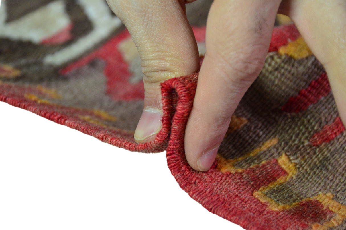 Kaplandere / 5x8 Red Rustic Vintage Area Kilim Rug Thickness