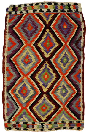 Tribal Turkish Boho Kilim Rug