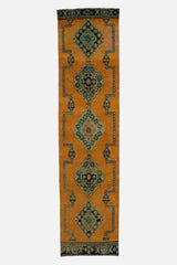 Karatay / 2x11 Vintage Boho Rug Runner Front Side