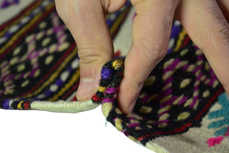 Karlık / 2x13 Wool Bohemian Kilim Runner Thickness