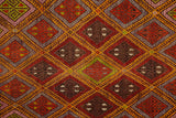 Kulu / 5x8 Vintage Oriental Turkish Kilim Rug Close Up