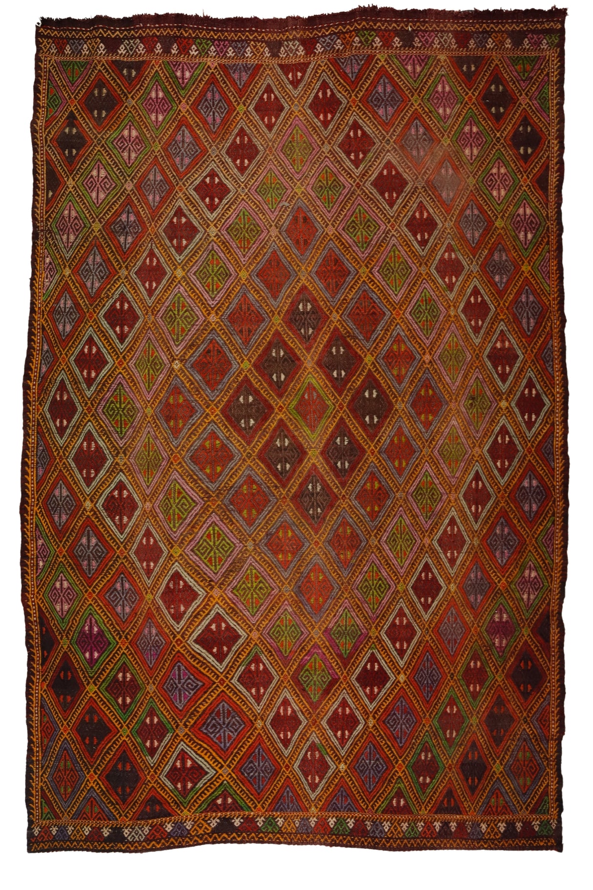 Kulu / 5x8 Vintage Oriental Turkish Kilim Rug Front Side