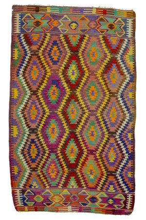 Multi-Color Oriental Boho Kilim Rug