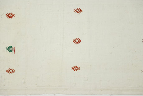 Medrese / 2x14 Beige Vintage Kilim Runner Close Up