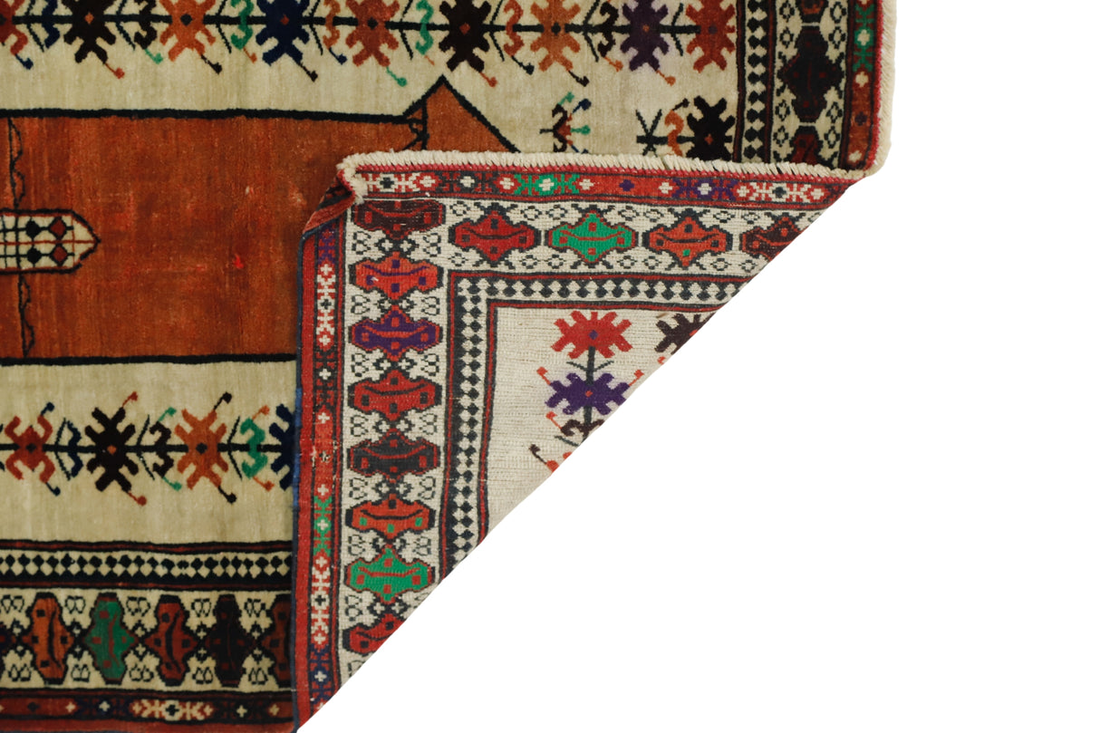 Mutlu / 2x3 Vintage Wool Prayer Rug Back Side