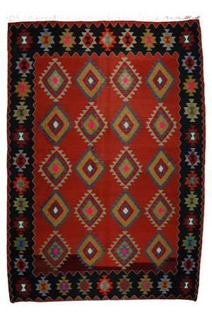 Red Boho Kilim Rug