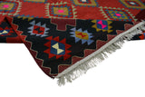 Ortaca / 6x9 Red Boho Kilim Rug Texture